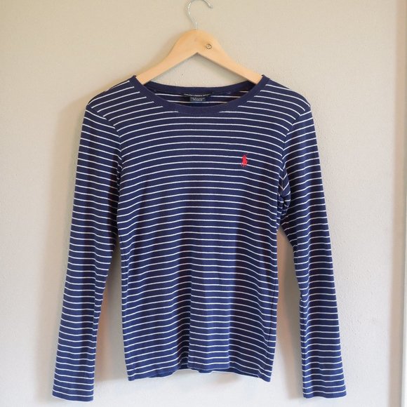 women's long sleeve striped polo shirts